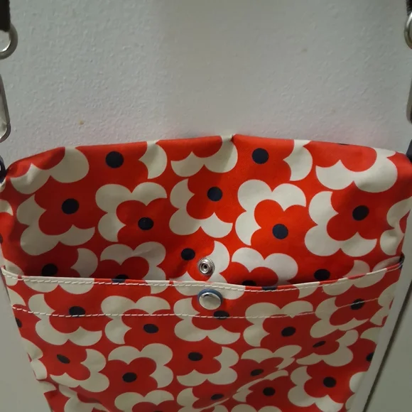 Orla Kiely Floral Red and White Crossbody Bag - Picture 3 of 16